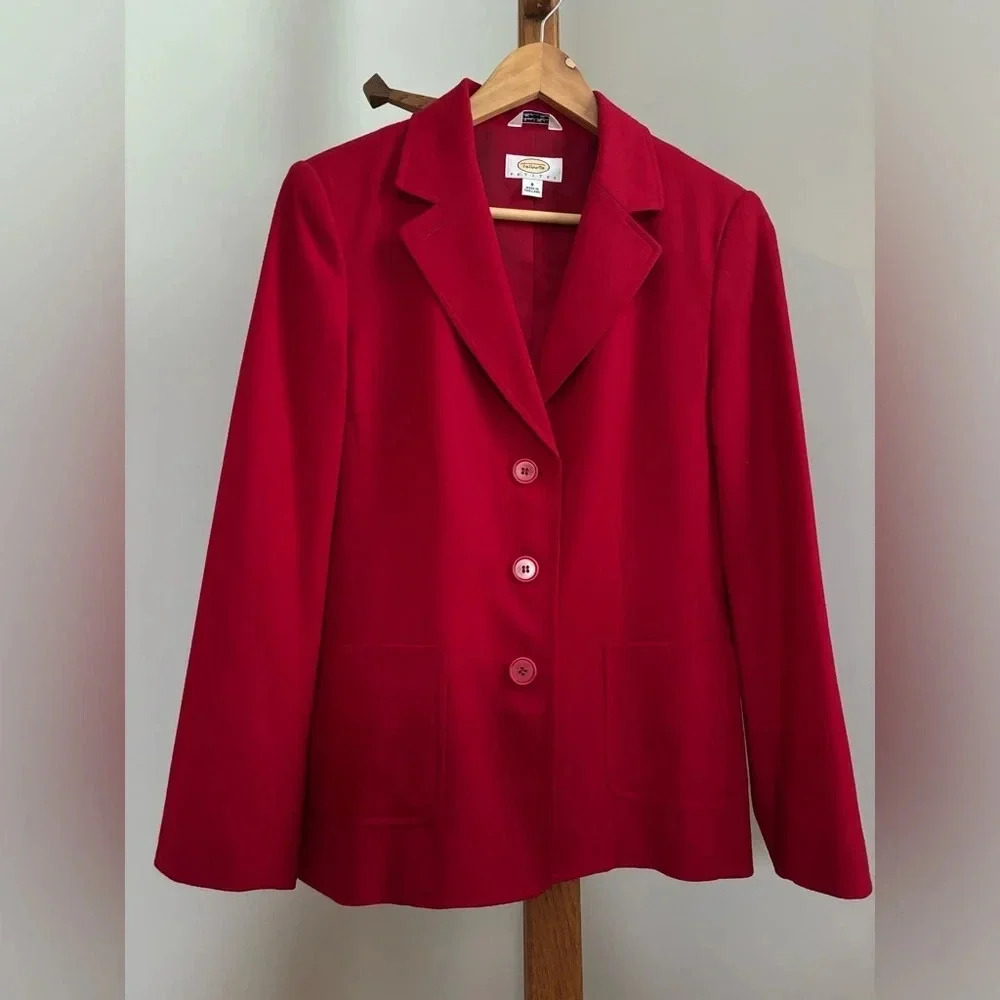 Talbots size 8 petite Red Wool Blazer Coat